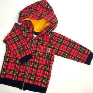 5/30$ - Kids (2-3y) (Montreal made w/ ethical fabric) Zip-up lumberjack hoodie